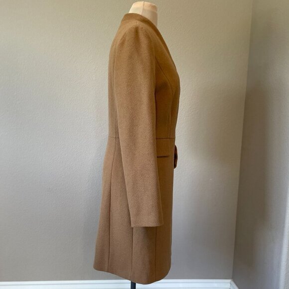 Sz 6 Ivanka Trump Camel Wool Blend Belted Coat - Picture 3 of 15